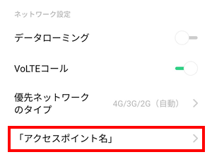 アクセスポイント名