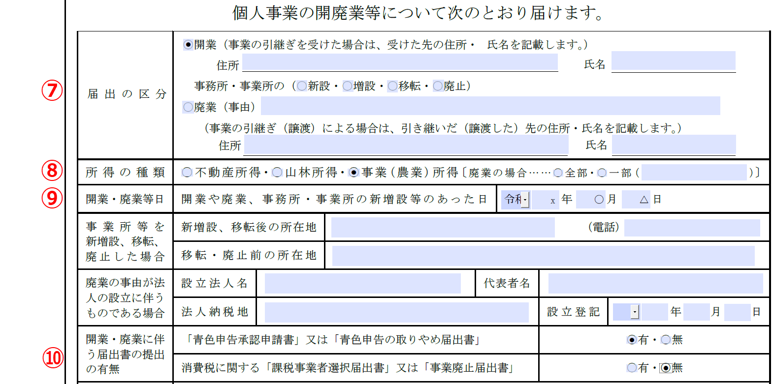 開業届